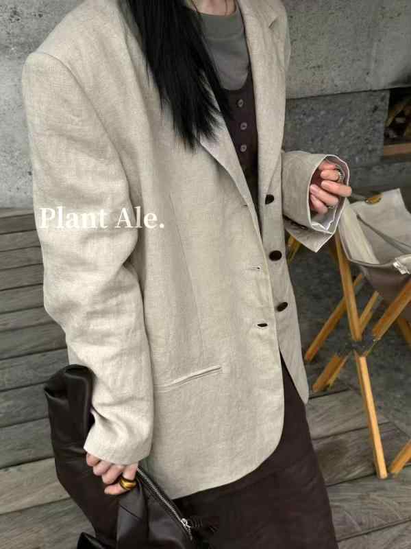 レディース 小西装 春款 麻 上衣 お上さん用 燕麦色 当たること冷感 うつり変わり 青写真 長袖 西装領 シングル乳ぶさ ゆったり影ぼうし 衣嚢 付き添い人 通い 普段使い走り 軽さ 伸縮性 吸湿速乾 御前上等感 精神状態 分かりやすい