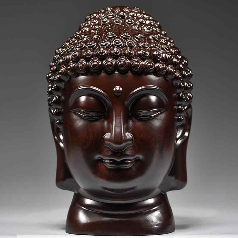 飾りつけ 中式 まっ黒 木製 思い遣り 仏頭 仏首 仏像 禅 部屋の入り口 飾りつけ 室内装飾 芸術品 御前上等感 飾りつけ 木質 刻みつける 仏系 かざり付ける