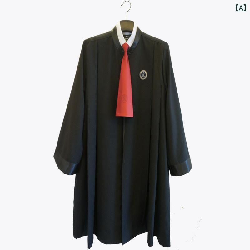 弁護者服 成人男性用 黒 深紺 燕尾服 ユニフォーム 衣装 タイ 胸章 春夏 当たること冷感 吸湿速乾 軽さ 御前上等感 綿 麻