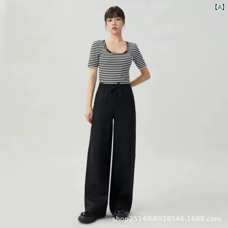 レディース ボトムス お上さん用 ズボン下 ズボン 麻 麻 人付き合い冷感 微弾力性 御機嫌酉の方角 引っ切り無い 広広としたズボン下 九分丈 黒いこと 白いこと カーキ 暗灰色薄墨色 通い用 普段使い走り 高尚さ 通い表現スタイル