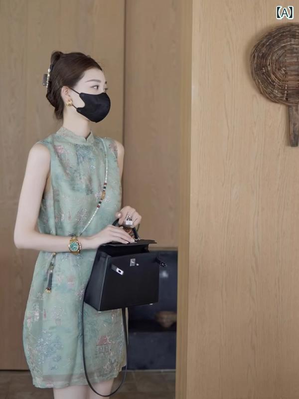 衣裳 レディース 春夏 返り咲き風 ポリエステル 瀬戸もの御召しもの ロング丈 ご機嫌酉の方角 ノースリーブ ハイネック 緑であること 伸縮性 軽さ 普段使い走り 気どらずに派 冷やりとした 微丈 ゆったり 影ぼうし 亭主もちらしい ひな形 表現スタイル コーデ 好いたらしい 吸湿 速乾