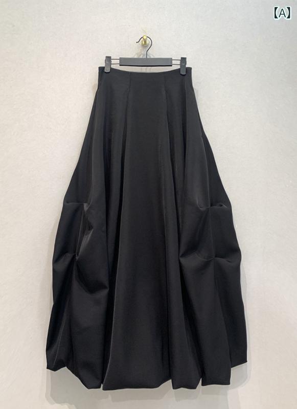スコート レディース スコート ミモレ丈 A生産ライン ポリエステル 軽さ ふんわり 伸縮性 黒いこと 白いこと 赤銅色 日系 普段使い