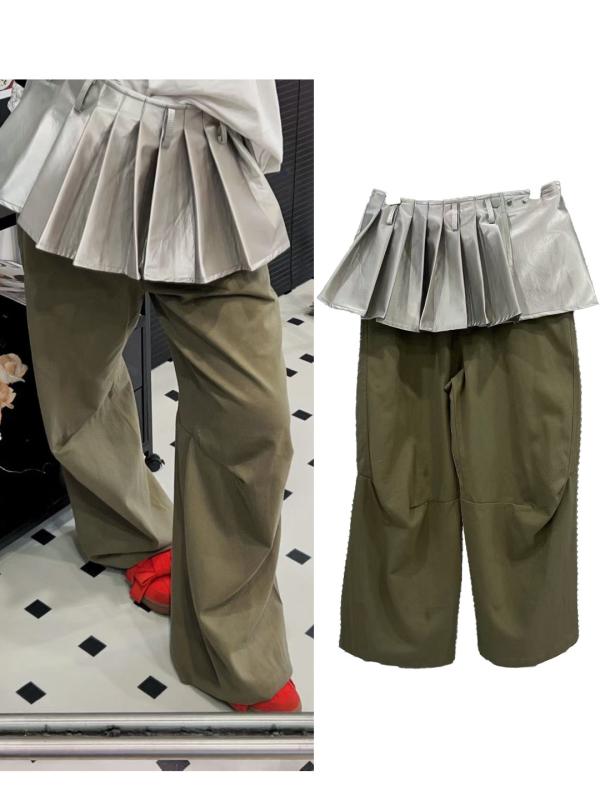 カジュアルパンツ レディース カーゴパンツ ワイドパンツ パラシュートパンツ ワークパンツ 美脚 ロングパンツ スポーティー ミリタリー ボトムス 高腰 ストレッチ 伸縮性 薄手 軽量 通気性 楽ちん ウエストゴム 部屋着 普段使い デイリー アウトドア|Fun Time Market