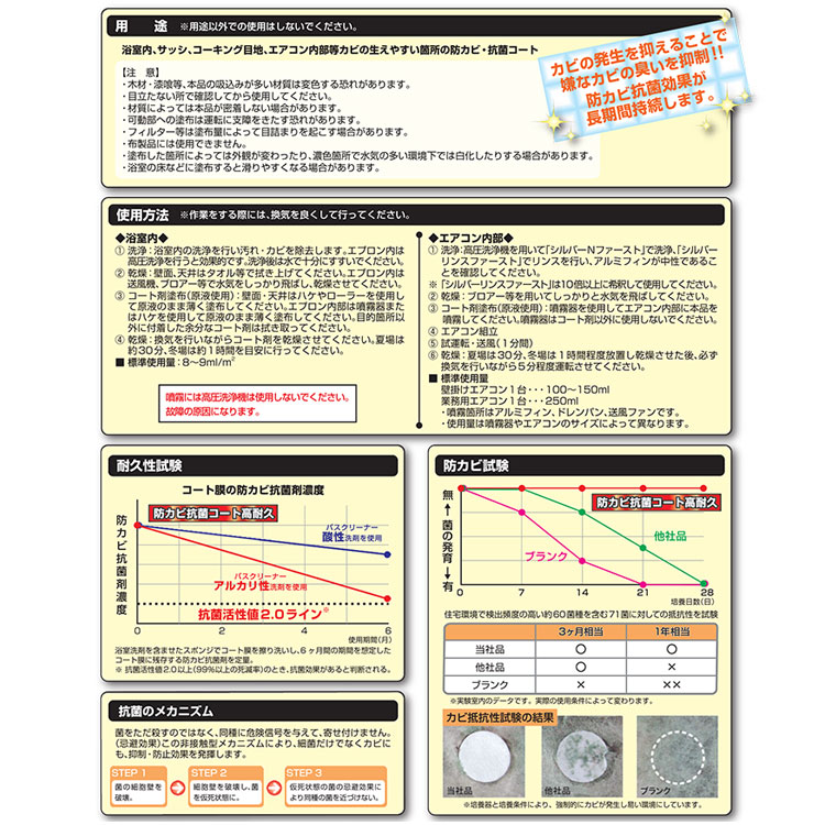 今年の新作から定番まで！ 防カビ抗菌コート高耐久 2kg 横浜油脂 エアコン 浴室 防カビ fucoa.cl