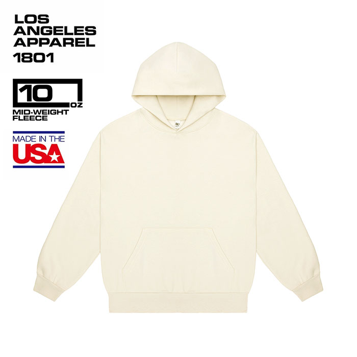 LOS ANGELES APPAREL (ロサンゼルスアパレル) 10 OZ. MID-WEIGHT POLY COTTON FLEECE WIDE HOODIE ロサンゼルスアパレル パーカー ロサンゼルスアパレルパーカー ロスアパ スウェット 長袖 メンズ ブランド 裏起毛 【送料無料】
