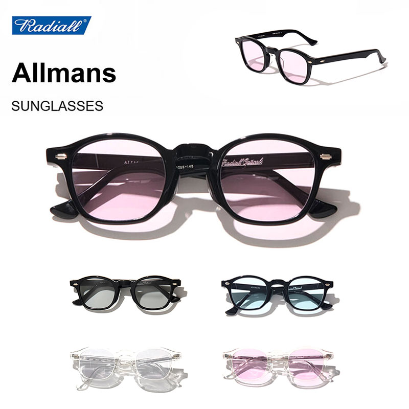 【新色リリース】 RADIALL (ラディアル) Allmans SUNGLASSES ラディアル サングラス ブランド クラウンパント ボストン型サングラス メンズ 薄い 色 おしゃれ 薄い色 黒 クリアフレーム 透明 ライトブルー ライトカラー ブルーレンズ 紫 レンズ 透明 な 【送料無料】｜OSS CLOTHING