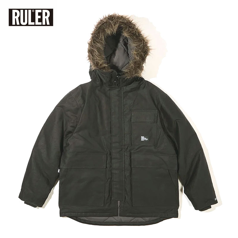 RULER (ルーラー) WOLF GANG RAID JACKET ルーラー ファー ジャケット フード メンズ パーカー アウター ストリート 冬 暖かい 防寒 中綿 洗える 黒 日本製 ブランド hiphop 【送料無料】 41,470円