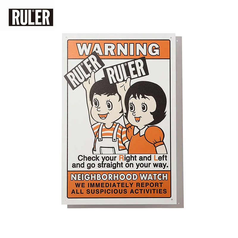 【楽天市場】RULER (ルーラー) NEIGHBORHOOD WATCH ALUMINUM SIGN ルーラー warning 看板 レトロ ...