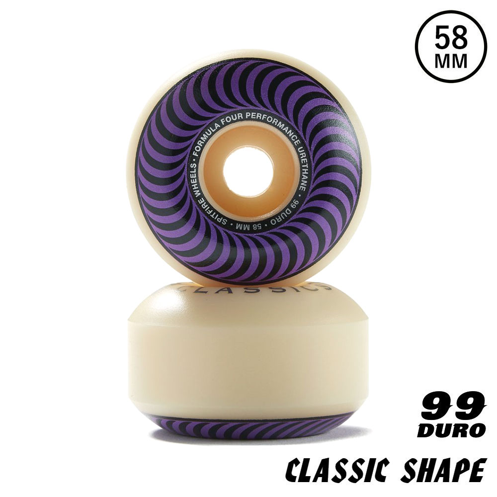 Spitfire Wheels Four 58mm Classic スピットファイヤー 99duro Formula スケボー スピットファイアー スケートボード