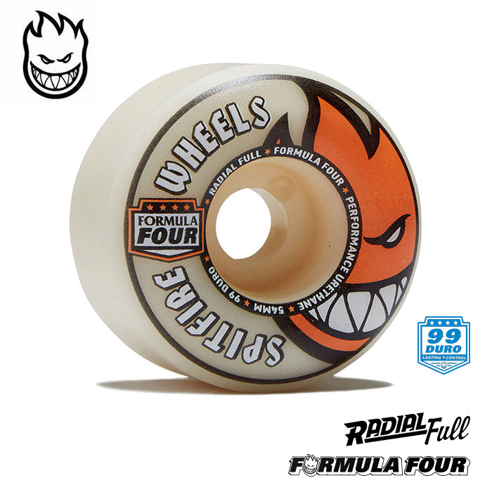 SPITFIRE WHEELS (スピットファイヤー) FORMULA FOUR RADIAL FULL 99DURO 54mm / spitfire radial full WHEEL スピットファイアー ウィール スピットファイア スピットファイアウィール spit Fire スケートボード 【送料無料】