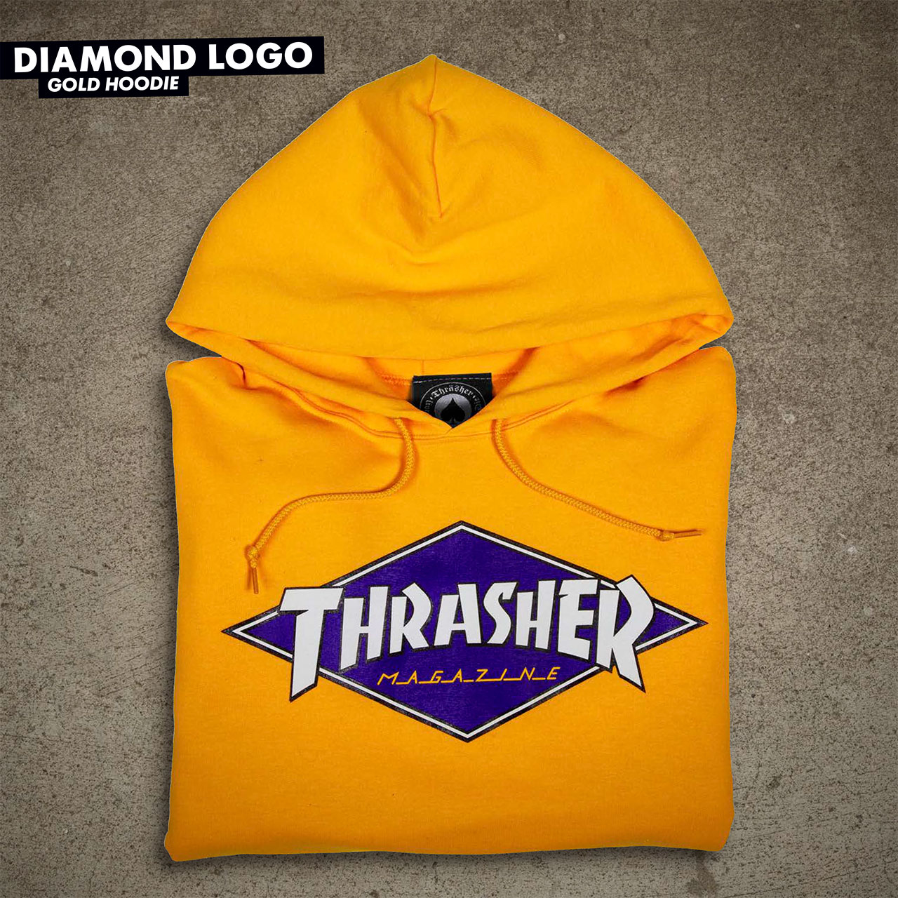 さらに値下げ スラッシャー Thrasher メンズ パーカー トップス Thrasher Diamond Logo Gold Hoodie Gold ブランド直営 Sportunia Com