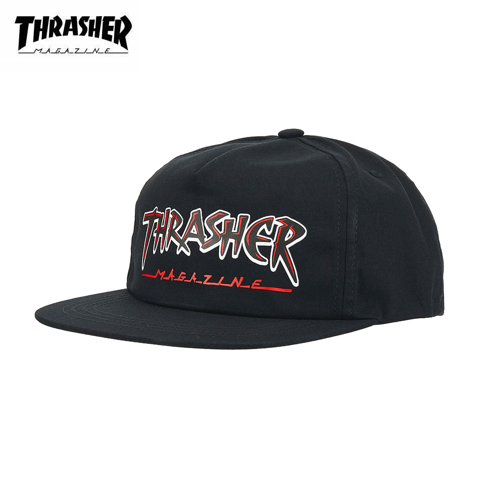 【正規輸入品】 THRASHER (スラッシャー) Slash Snapback スラッシャー キャップ スケボー ブランド スケートボード スナップバックキャップ スナップバック 平つば フラットバイザー ブラック 黒 ロゴ スラッシャーキャップ 【送料無料】