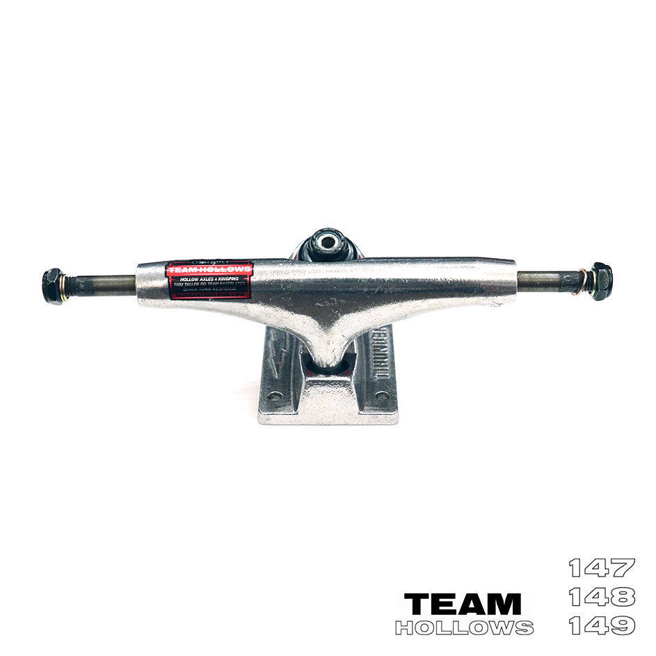 予約販売 THUNDER TRUCKS サンダートラック TEAM HOLLOWS POLISHED HI 147 148 149 スケートボード  スケボー トラック ハイ ホロー 軽量 シルバー 2個1セット fucoa.cl