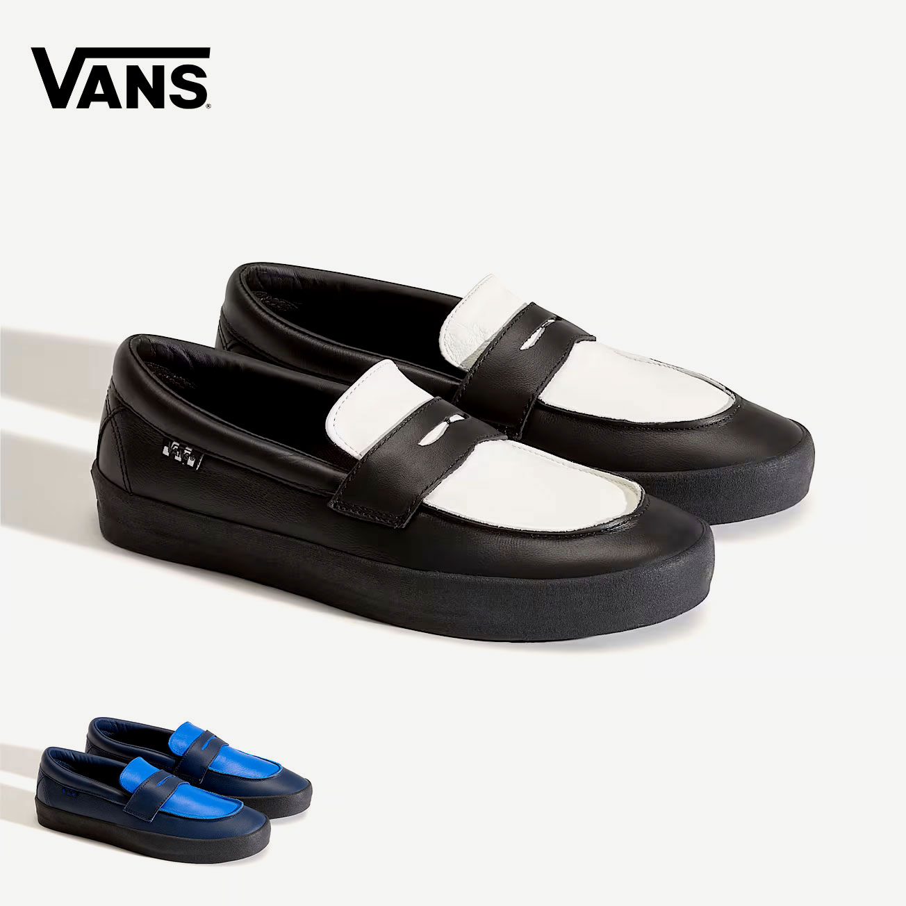 【正規輸入品】 VANS (バンズ) Skate Loafer スケートローファー バンズ スニーカー ローファー USA企画 バンズスニーカー メンズ ヴァンズ ローカット 黒 スケシュー レザー スケート 海外モデル 靴 スケートボード シューズ SKATE 正規品 ネイビー 【送料無料】