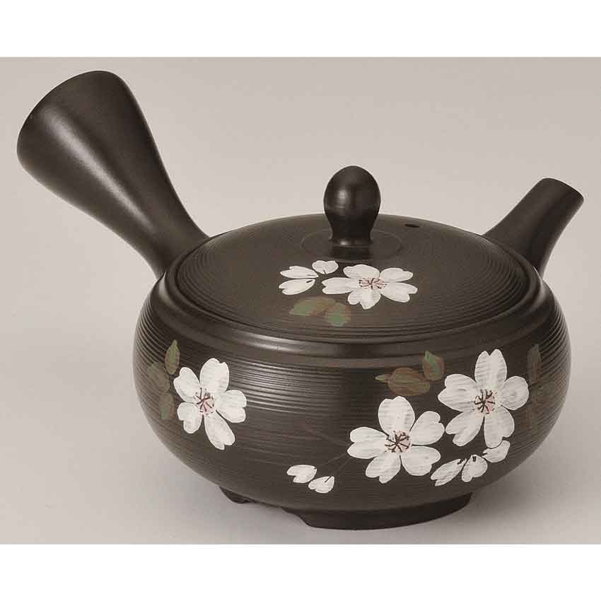 常滑焼 急須 竹春 窯変つば丸 桜急須　帯網茶こし　急須 280cc　/常滑焼 日本製 帯網急須 sakura さくら　サクラ