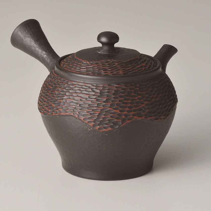 急須 常滑焼 言い慣わし芸術士 益規 黒とり捨てる茶注 村田益規作 370竓  /細工人細工物 常滑 瀬戸もの茶こし 日本製 瀬戸もの 文筆家もの 木箱