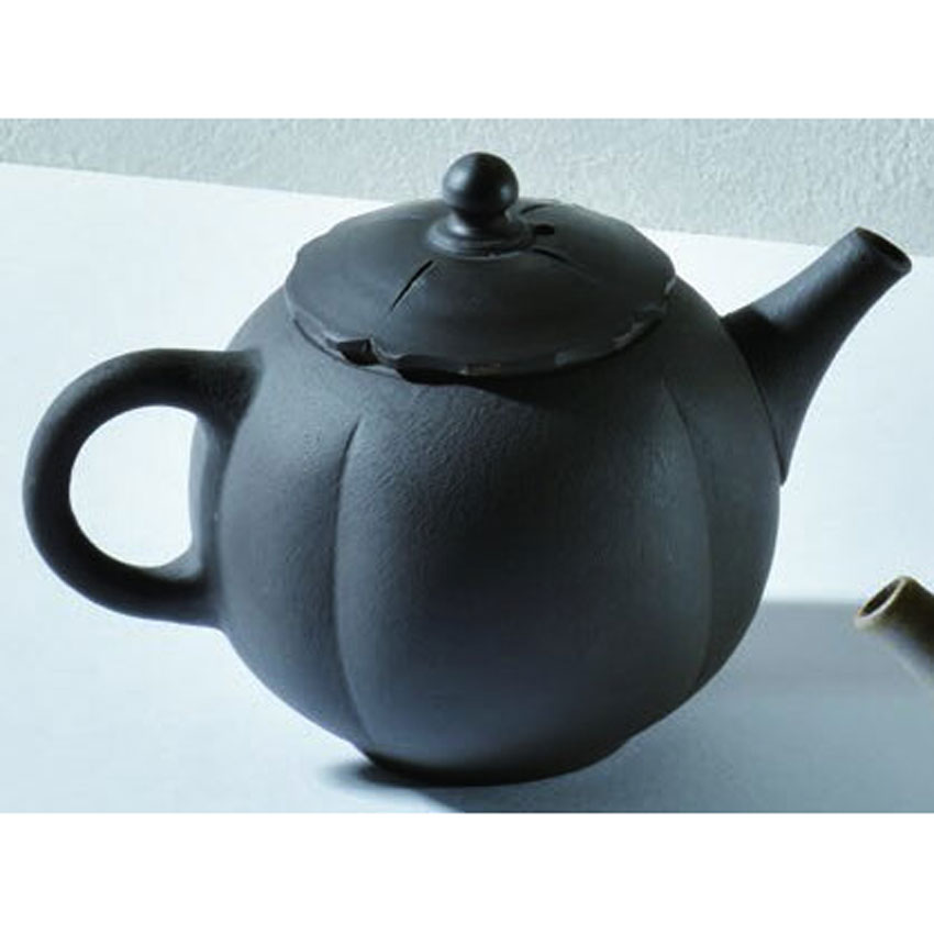 細工人細工物 青峰作 急須 常滑焼 黒印籠柿蓋 後手急須 200竓 /ジパング 常滑 ささめ 日本製 瀬戸もの 文筆家もの 都築隆夫