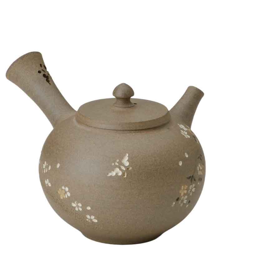 細工人細工物 急須 常滑焼 青峰 焼〆印籠蓋金桜に蝶 急須 300竓 /ジパング 常滑 ささめ 日本製 瀬戸もの 文筆家もの 都築隆夫 さくら