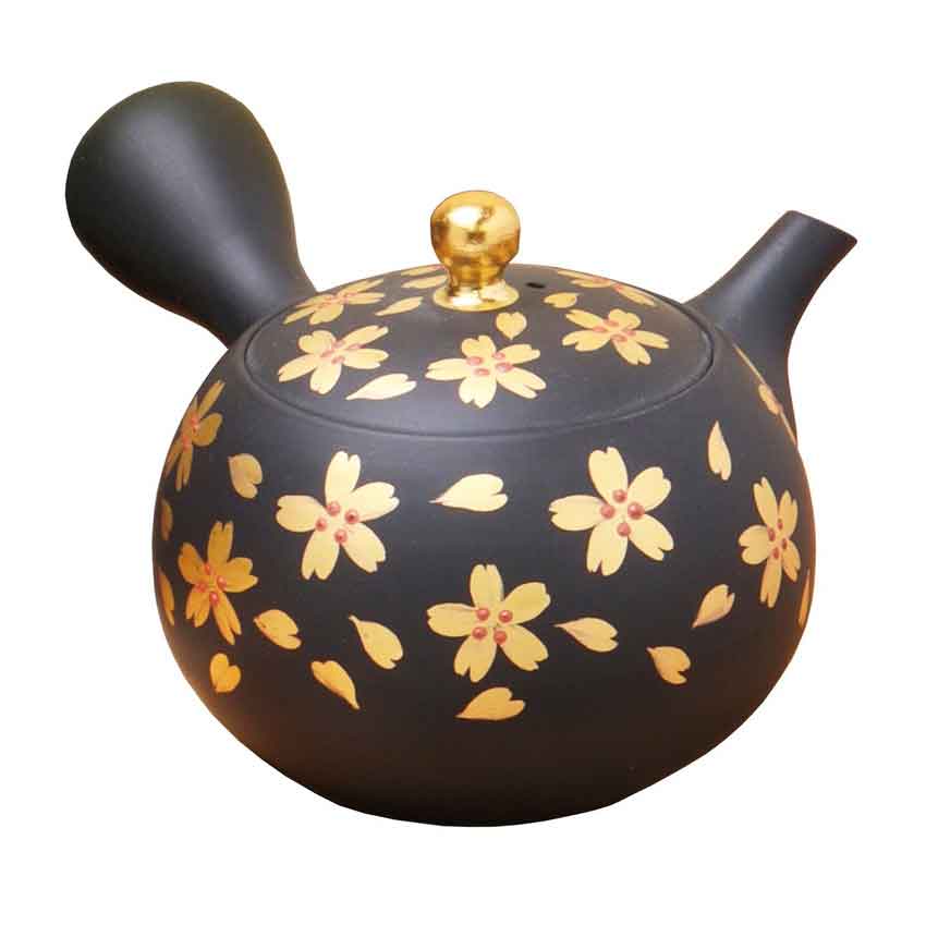 常滑焼 昭萠作 黒泥小丸金桜急須 /細工人細工物 日本製 瀬戸もの 役立つこと急須 常滑焼急須 セラメッシュ ティーポット 茶器 今めかしい
