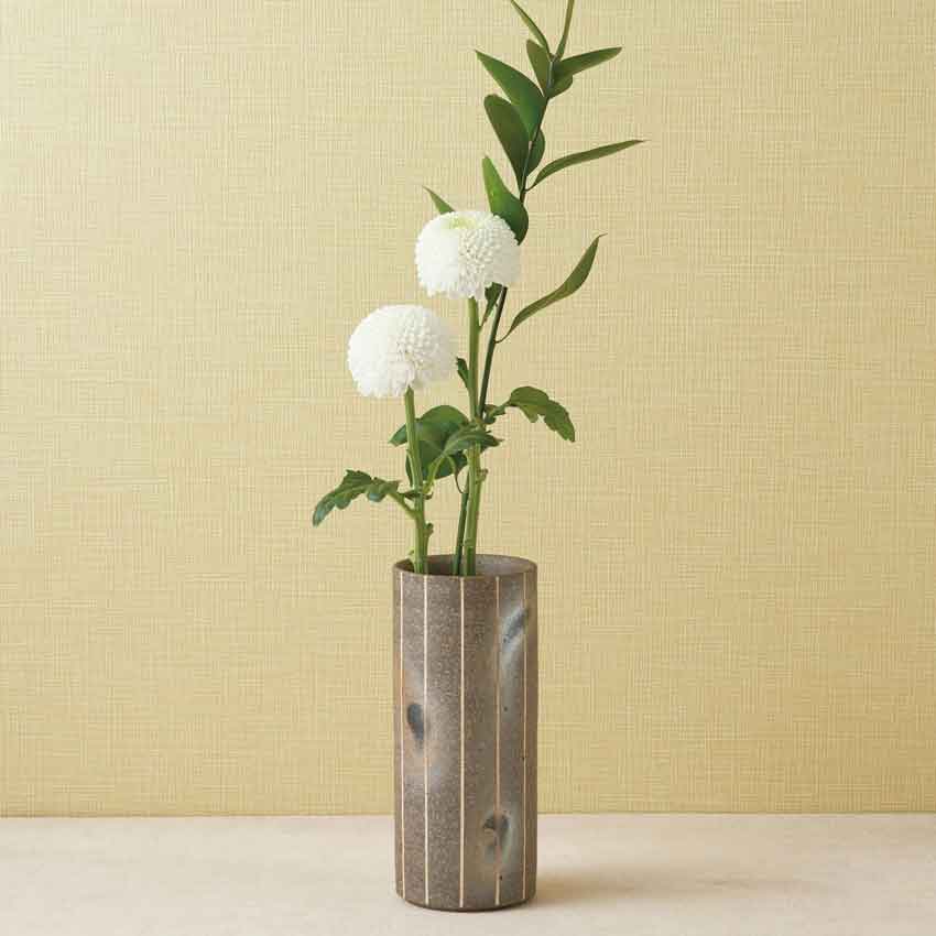 尾州焼 (京焼き) 水盤 ひょうたん型 花器 華道 花瓶 フラワーベース