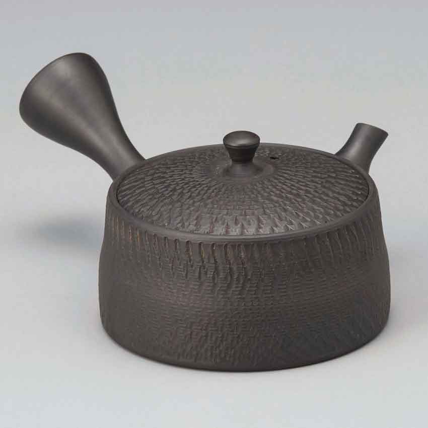 楽天市場】常滑焼 伝統工芸士 梅原廣隆作 玉光 黒千段ライン茶っ