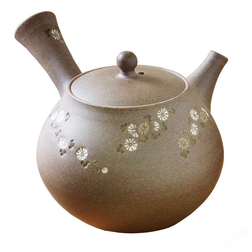 急須 常滑焼 青峰焼〆菊急須　270cc　/ジパング 常滑 ささめ 日本製 陶器 作家もの 都築隆夫