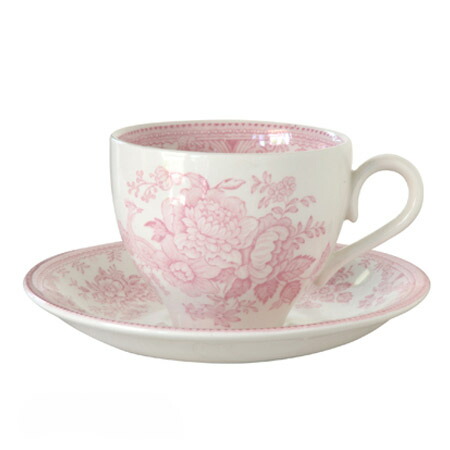 バーレイ 連合王国食器 Burleigh ピンクアジアティックフェザンツ 紅茶優勝杯\u0026平円盤 180ml 花柄/今めかしい/愛くるしげ/おすすめ/差し上げ物書き割り
