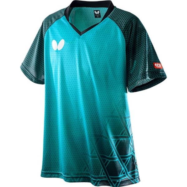 おすすめ 人気Butterfly(バタフライ) 卓球ゲームシャツ LAGOMEL SHIRT ラゴメル・シャツ 男女兼用 ターコイズブルー S安い 激安 格安