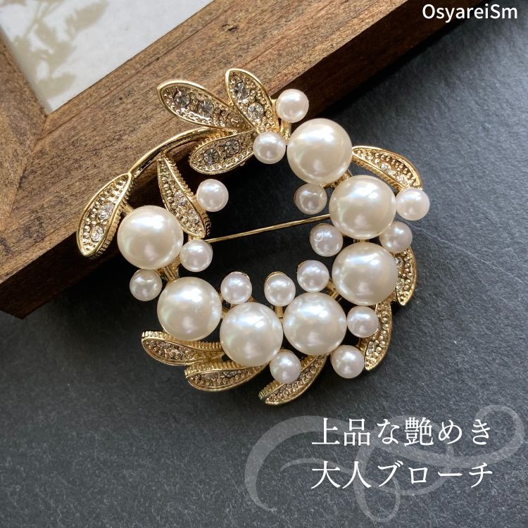 楽天市場】【メール便発送】ブローチ ピン パール アクセント 入学式