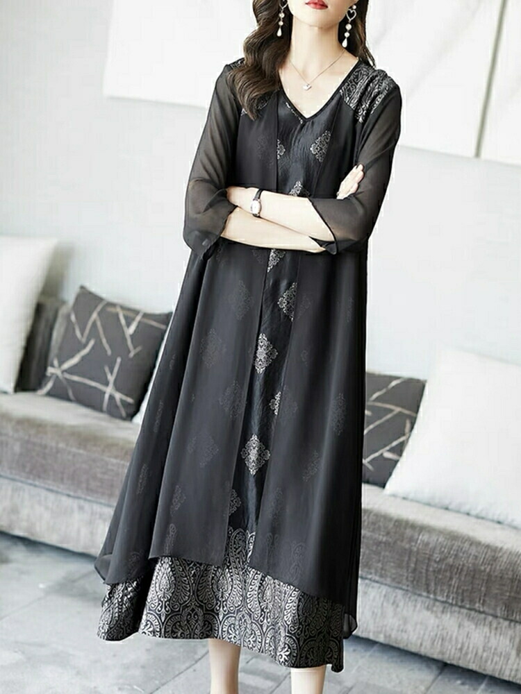 フォーマルドレス 結婚式 ミセス 着痩せ ワンピース 親族 お宮参り 袖あり 黒 顔合わせ 40代 60代 祖母 夏 50代 ドレス シニア フォーマル ワンピース ミモレ丈 母親 70代 オケージョン ロング 大人 叔母 服 30代 ロングドレス 大きいサイズ 結納 パーティードレス