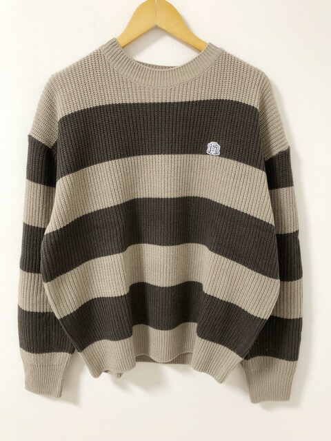Re:room（リルーム）REK123　ONE POINT BORDER BIG CREW Knit　ボーダー　ニット　セーター【中古】【007】画像