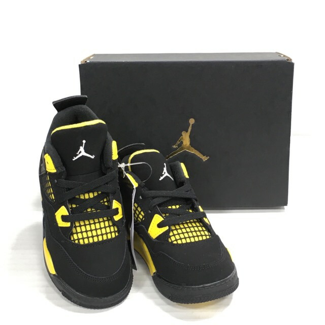 楽天市場】NIKE JORDAN 4 RETRO (TD) THUNDER black/white-tour yellow