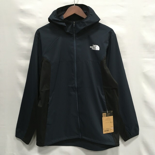 【送料無料】THE NORTH FACE ES Anytime Wind Hoodie NP72385/ザノースフェイス ES エニータイムウインドフーディ　ウィンドブレーカー　フルジップパーカー　メンズ　アウトドア　アーバンネイビー&times;ブラック　size:S【中古】【006】｜オタカルチャー