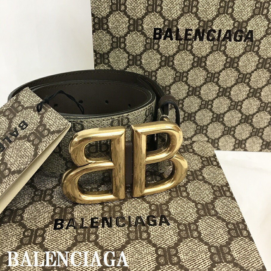 【未使用】BALENCIAGA バレンシアガ 本革 レザー ベルト スタッズ バレンシアガ スタッズ ベルト レザー×メタル ブラック×シルバー