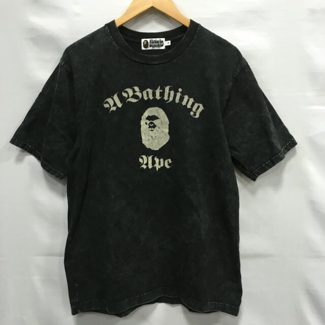 【貨物輸送無料】A BATHING APE OVERDYE RELAXED FIT TEE 001CSK301009M / ア ベイシング エイプ オーバーダイリラックスフィット プルオーバー 半袖 刷り上げる メンズ 黒いこと size:S【中古】【006】