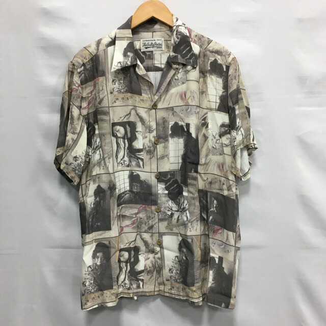【送料無料】WACKO MARIA HAWAIIAN SHIRT S/S (TYPE-3) 19SS-WMS-HI06 / ワコマリア 晴雨緊縛図 ハワイアンシャツ　アロハシャツ　オープンカラー　半袖　総柄 size:L【中古】【006】 13,680円