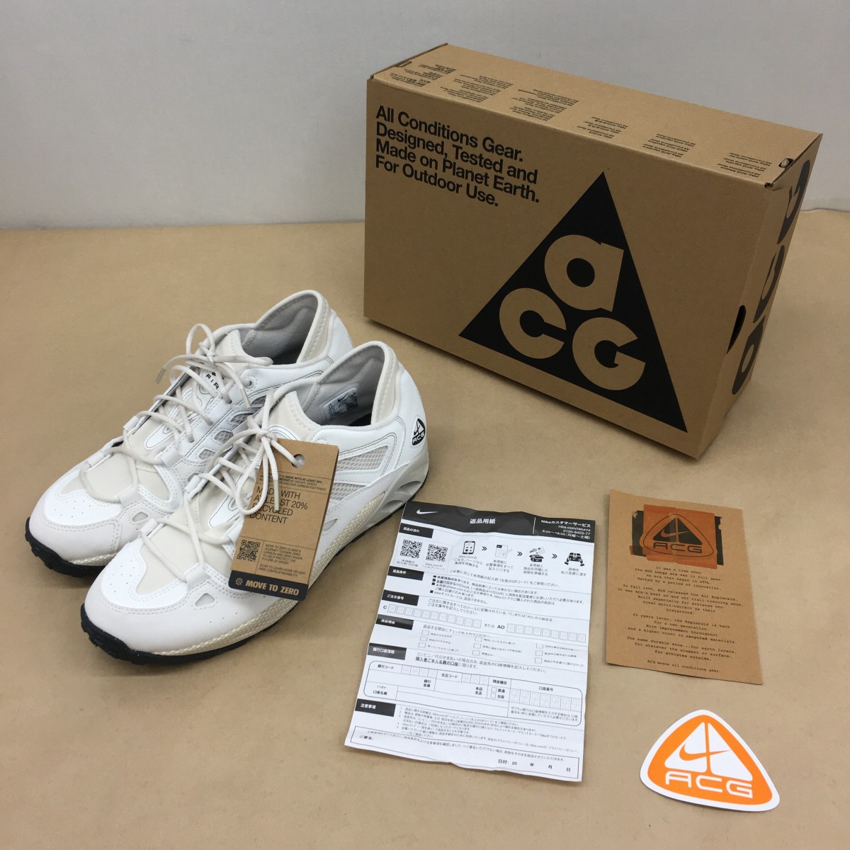 【貨物輸送無料】NIKE ACG AIR EXPLORAID Phantom and Sail FJ1920-100 大いさ27.5珊【未当て嵌める】【003】 靴-スニーカー