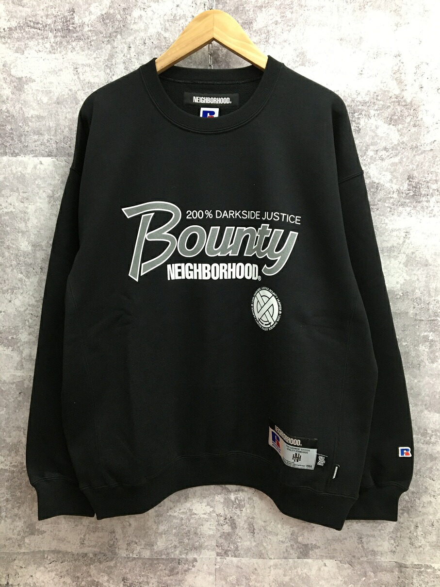 【貨物輸送無料】NEIGHBORHOOD NH BOUNTY HUNTER RUSSELL ATHLETIC SWEAT SHIRT LS ネイバーフッド 汗水 黒いこと【中古】【004】