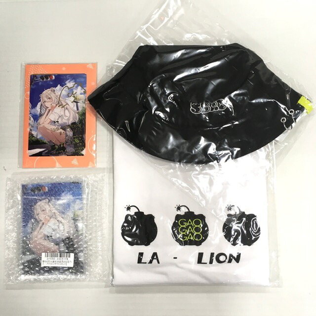 【送料無料】ホロライブ 獅白ぼたん誕生日記念2022 フルセット + 直筆サイン＆箔押し複製メッセージ入りポストカード　バーチャルYouTuber　VTuber【未開封】【中古】【006】｜オタカルチャー