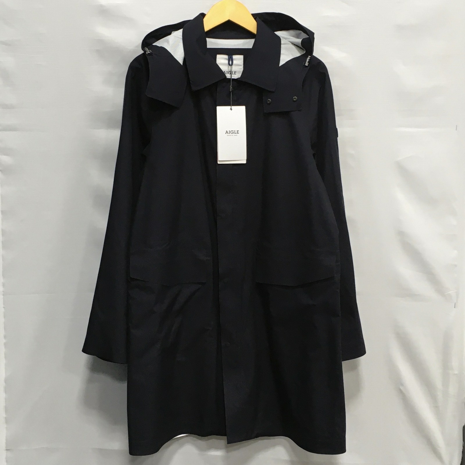 【貨物輸送無料】AIGLE / エーグル 透湿雨合羽 ブリアン ライディングコート ZBH072J 雨合羽 上衣 アウター アウトドア メンズ マリンエーグル 米国海軍 size:M【中古】【006】
