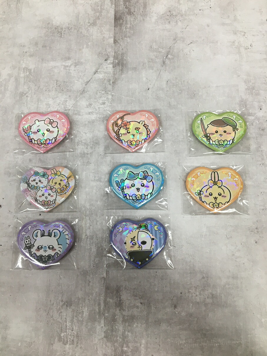 【送料無料】104 未使用 まじかる ちいかわ ハート型 缶バッジ 8個セット【中古】【004】