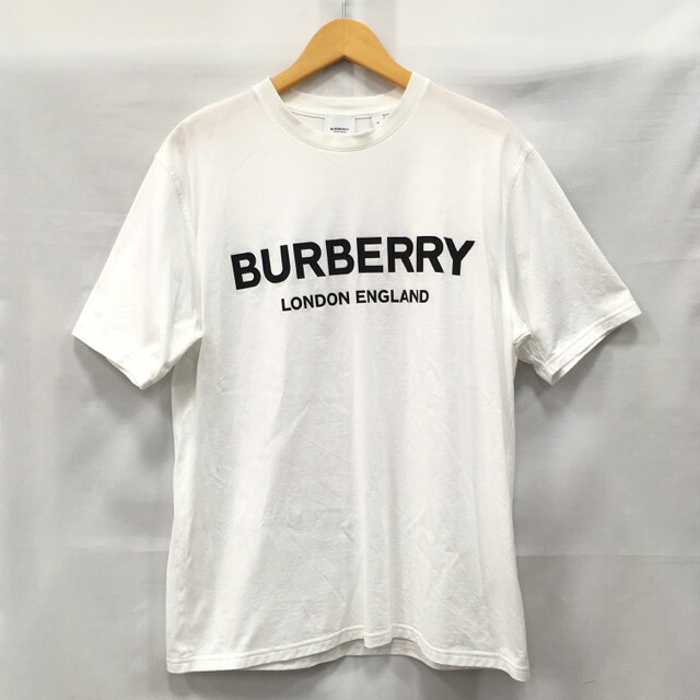 【送料無料】BURBERRY LOGO PRINT TEE 8026017 / バーバリー ロゴプリント Tシャツ　半袖　メンズ　ホワイト　size:M【中古】【006】