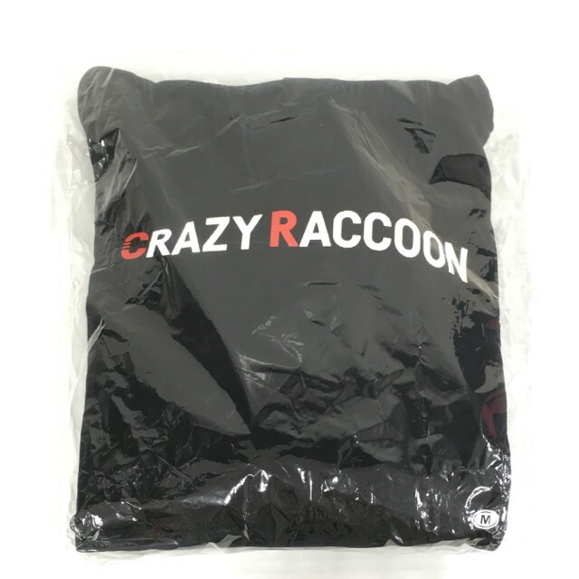 【送料無料】CRAZY RACCOON LOGO HOODIE / クレイジーラクーン ロゴフーディー パーカー プリント トップス ユニセックス ブラック size:M【未開封】【中古】【006】