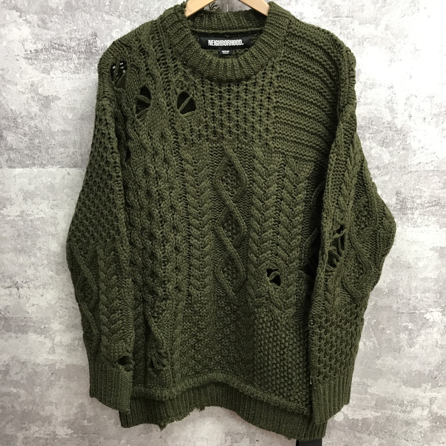 【貨物輸送無料】NEIGHBORHOOD × CLOT. 25AW PATCHWORK SAVAGE SWEATER ネイバーフッド × クロット スウェーター【中古】 【004】 メンズファッション-スウェット・トレーナー-トップス