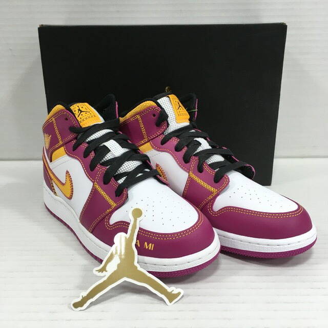 【貨物輸送無料】NIKE AIR JORDAN 1 MID DOD (GS) WHITE/UNIVERSITY GOLD DC0500-100 ナイキ 大気圏 ジョーダン 1 ミッド \