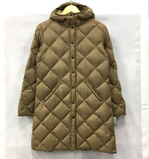 【送料無料】Rocky Mountain Featherbed / ロッキーマウンテン フェザーベッド キルティングダウンコート 450-512-29　ロングコート　アウター　レディース　ベージュ系　size:９/10【中古】【006】
