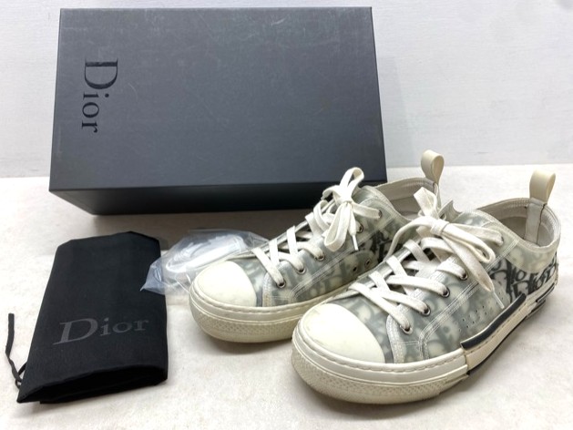 【貨物輸送無料】Dior/クリスチャンディオール B23 Low Top Sneakers Dior Oblique B23 オブ漏れる総柄 ローカットスニーカー 3SN249YJP/40(約25.0珊) 【中古】【008】286