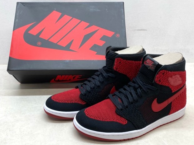 【送料無料】NIKE/ナイキ AIR JORDAN 1 RETRO HI FLYKNIT エア ジョーダン 1 ハイ フライニット BRED ブレッド 919704-001/28.5cm 【中古】【008】268