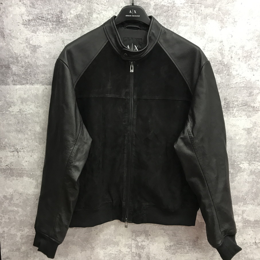 【送料無料】ARMANI EXCHANGE アルマーニエクスチェンジ スエードバイカージャケット レザージャケット【中古】 【004】
