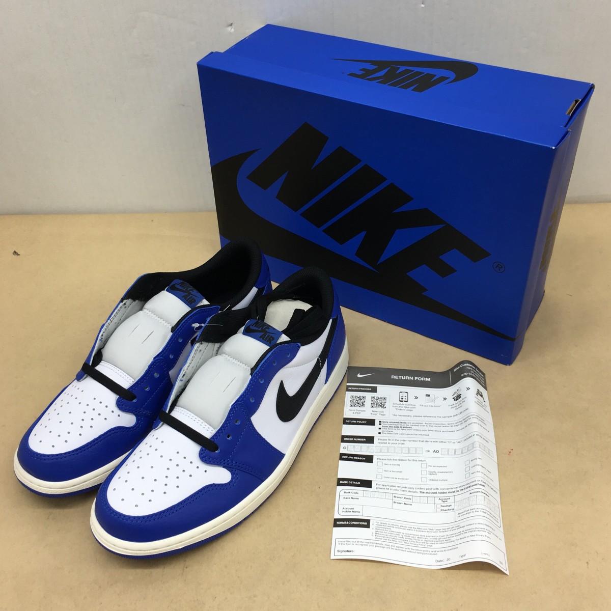 【貨物輸送無料】NIKE AIR JORDAN 1 RETRO LOW OG Game Royal CZ0790-140 大きさ29糎【未当て嵌める】【003】